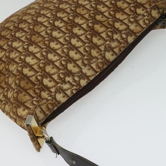 DIOR Trotter Canvas Shoulder Bag Brown Gold - Picture 6 of 11